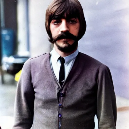 Prompt: a beatle, 1 9 6 7, colour photo, facial hair