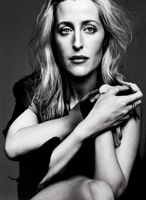 Image similar to a portrait of gillian anderson by mario testino, head shot, award winning, 1 9 9 0, 1 9 9 0 s grunge style, 1 9 9 0 grunge hairstyle, 1 9 9 0 s grunge makeup, sony a 7 r