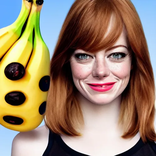 Image similar to a banana woman that has the face of emma stone on it, dalle 2 reference