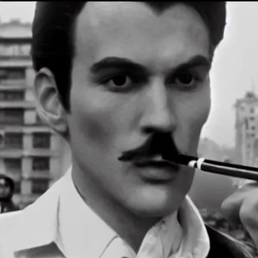 Image similar to mario smoking a cigarette in the film persona 1 9 6 6