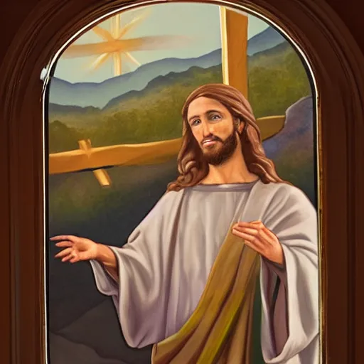 Image similar to jesus on the main line