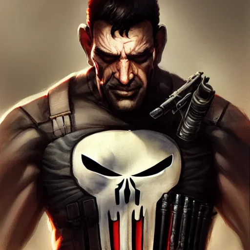 Image similar to Punisher from MC, by Stanley Artgerm Lau, WLOP, Rossdraws, James Jean, Andrei Riabovitchev, Marc Simonetti, Yoshitaka Amano, ArtStation, CGSociety,