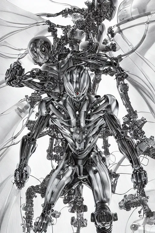 Image similar to biomechanical life enhanced using nanosuits with crysis - type muscle under the armor plating, at dusk, a color cover illustration by tsutomu nihei, tetsuo hara and katsuhiro otomo