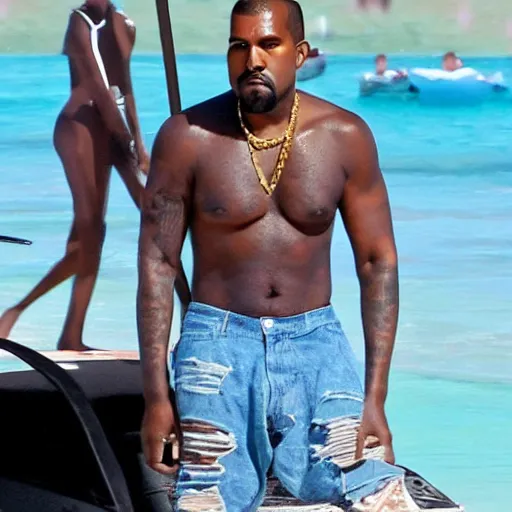 Image similar to kanye west chilling in aruba