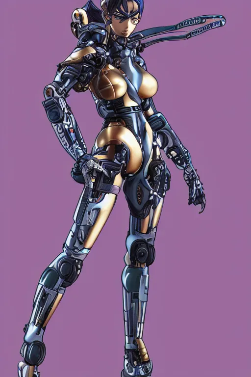 Prompt: full body portrait of a beautiful and gorgeous female cyborg ninja by Masamune Shirow, centered, manga, single face, trending on artstation, WLOP, detailed, intricate, elegant, golden ratio, rule of thirds, good composition, sfw version