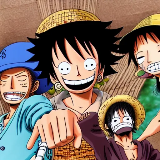 Prompt: Strawhat crew finds the One Piece