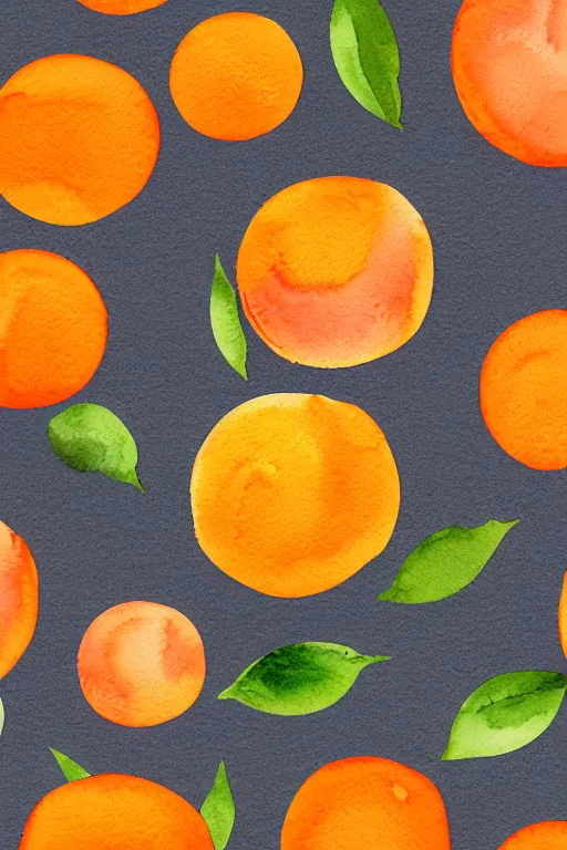 Prompt: minimalist watercolor art oranges on white background, illustration, vector art