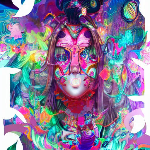 Image similar to artwork inspired by archan nair, james jean isolated deepdream vinyl figure harajuku anime character design, figure photography, dynamic pose, holographic undertones, glitter accents on figure, anime stylized, accurate fictional proportions, high delicate defined details, ethereal lighting