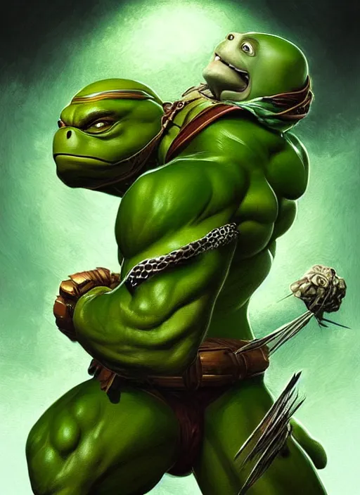 portrait of aggressive leonardo from teenage mutant, Stable Diffusion