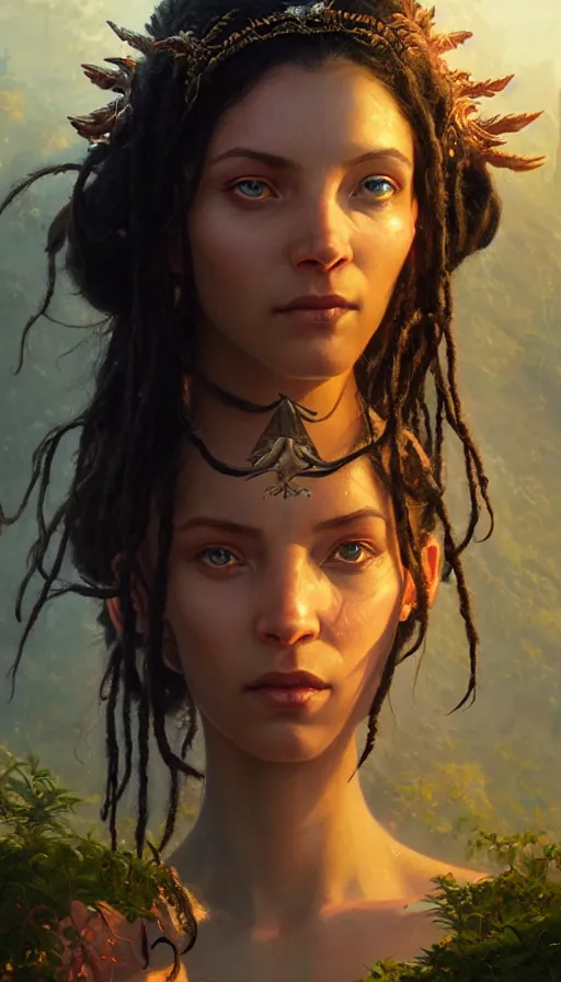 Image similar to highly detailed portrait of beautiful goddess in avatar, stephen bliss, unreal engine, fantasy art by greg rutkowski, loish, rhads, ferdinand knab, makoto shinkai and lois van baarle, ilya kuvshinov, rossdraws, tom bagshaw, global illumination, radiant light, detailed and intricate environment