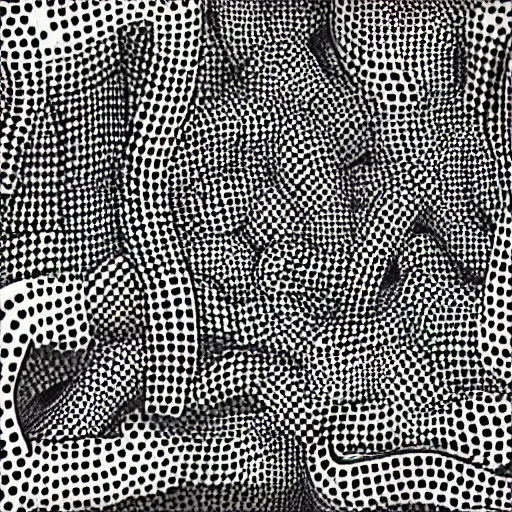 Prompt: photorealism of HIV causes AIDS and interferes with the body's ability to fight infections. by Yayoi Kusama surreal detailed, high definition chaotic, micro details wide angle lens dark lighting