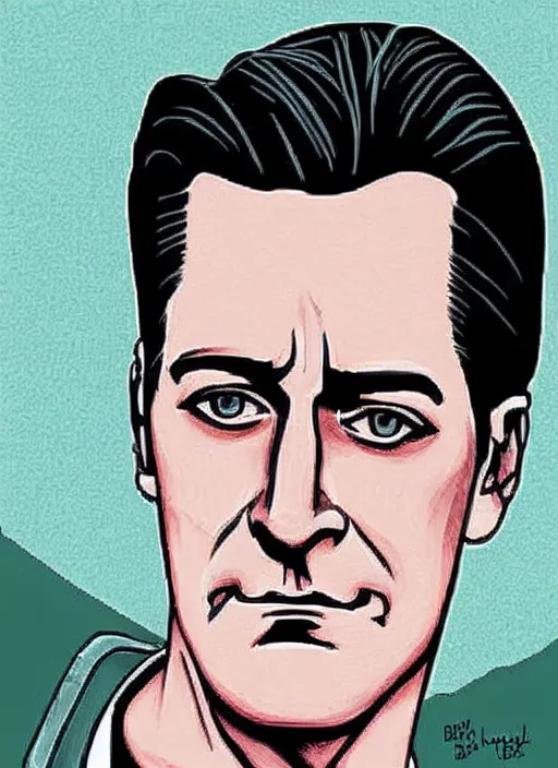 Prompt: portrait of kyle maclachlan as dale cooper by becky cloonan