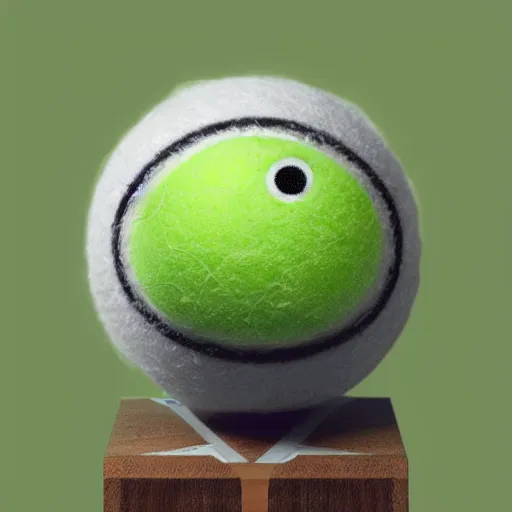 Image similar to photorealistic award winning photography tennis ball monster