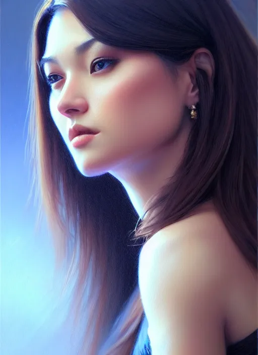 Image similar to photo of a gorgeous young woman in the style of stefan kostic, realistic, sharp focus, 8k high definition, insanely detailed, intricate, elegant, art by stanley lau and artgerm