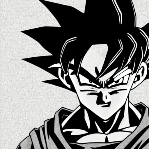 a very detailed pencil drawing of dragon ball z manga