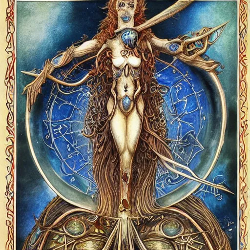 Image similar to detailed and sharp aquarius artistic zodiac artwork, mystic style, detailed, 8 k, detailed, symmetrical, by brian froud