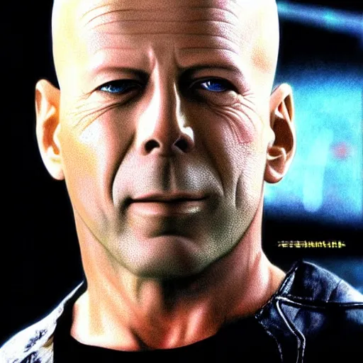 Image similar to bruce willis as anime character, anime art