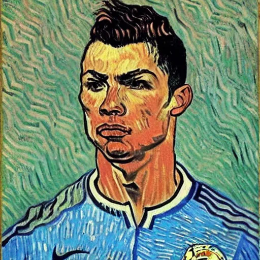 Painting of Cristiano Ronaldo wearing a FC Barcelona kit, High resolution -   Diffusion