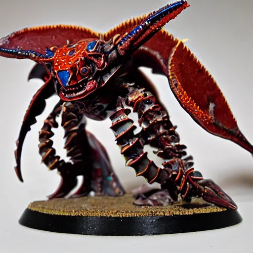 a warhammer miniature of a zombified wyvern with huge, Stable Diffusion