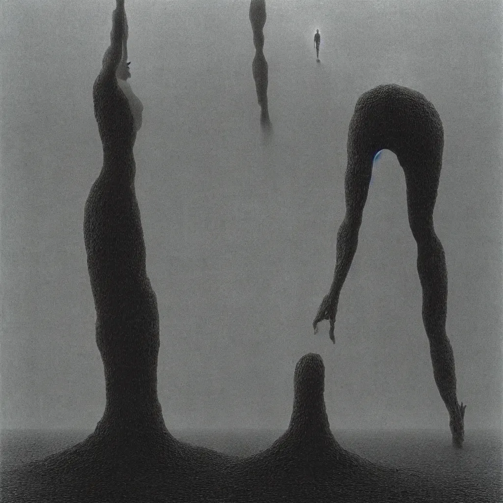 Image similar to Angered Giant. Huge and terrifying. Zdzisław Beksiński.