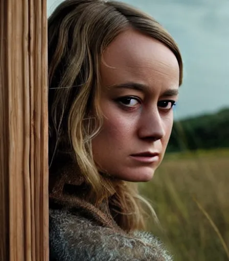 Image similar to a high quality, high detail, portrait photography of brie larson by andrew wyeth and kyle thompson