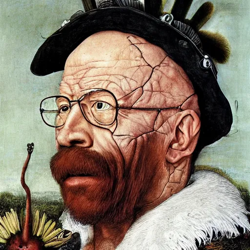 Image similar to giuseppe arcimboldo painting walter white