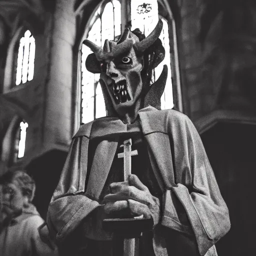 Image similar to demon in a church