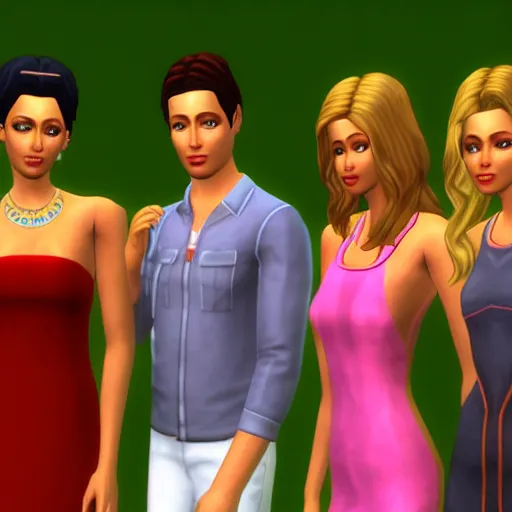 Image similar to cast of original Dynasty in The Sims 2