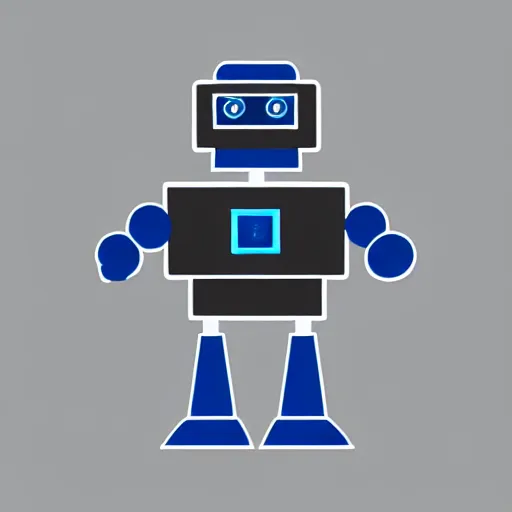 Image similar to a vectorized, 3 d, blue - grey gear, robot icon