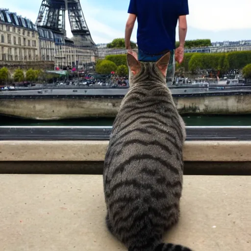 Image similar to cat back looking on paris