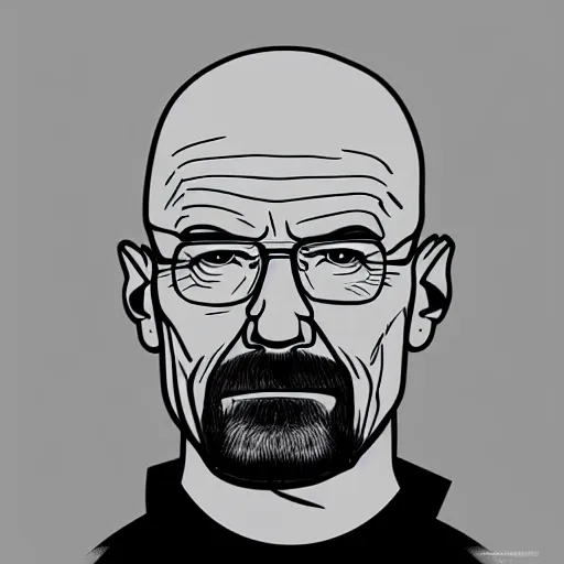 Prompt: Walter White, accurate anatomy, highly detailed, digital art, centered, portrait, colored