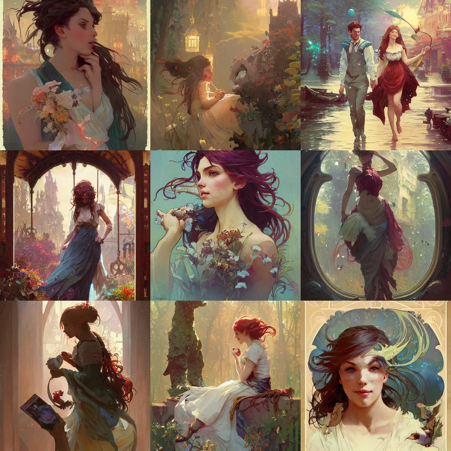 Prompt: playful creativity, by greg rutkowski, thomas kinkade, loish, alphonse mucha