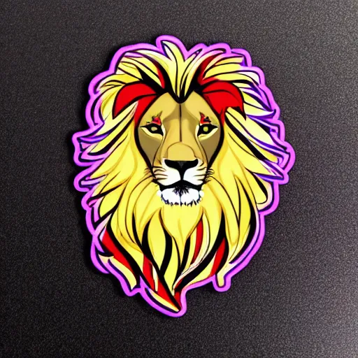 Image similar to A nice colorful male-lion with full mane sticker