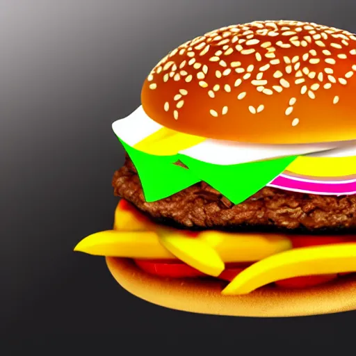 Prompt: a very realistic picture of a hamburger with french fries , ultra realistic, hyper detail,