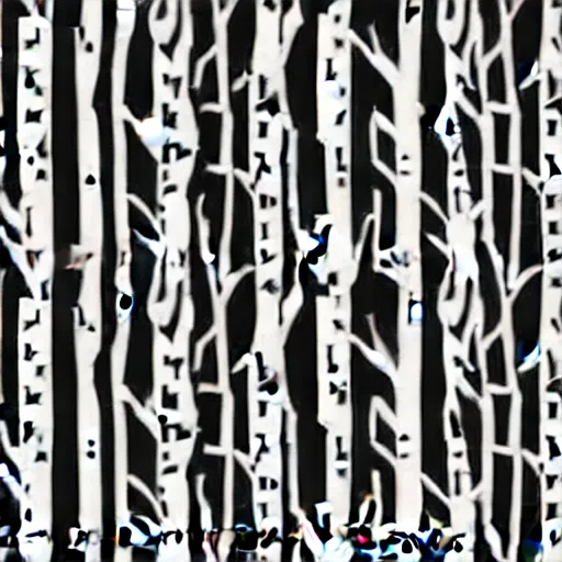 Image similar to vector art for cnc plasma, laser, unique modern birch tree design pattern