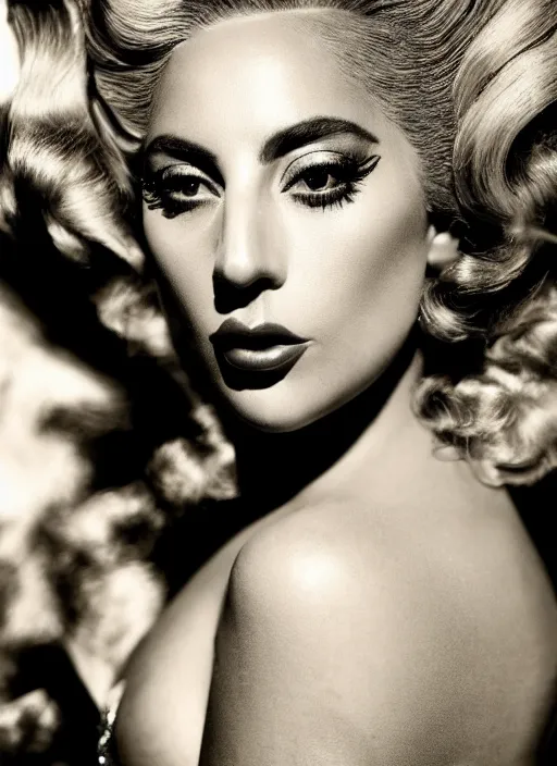 lady gaga styled by george hurrell, old hollywood, | Stable Diffusion ...