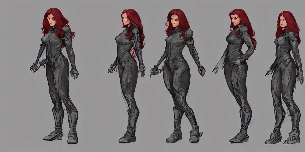 Image similar to jean grey, character sheet, concept design, contrast, kim jung gi, greg rutkowski, zabrocki, karlkka, jayison devadas, trending on artstation, 8 k, ultra wide angle, pincushion lens effect