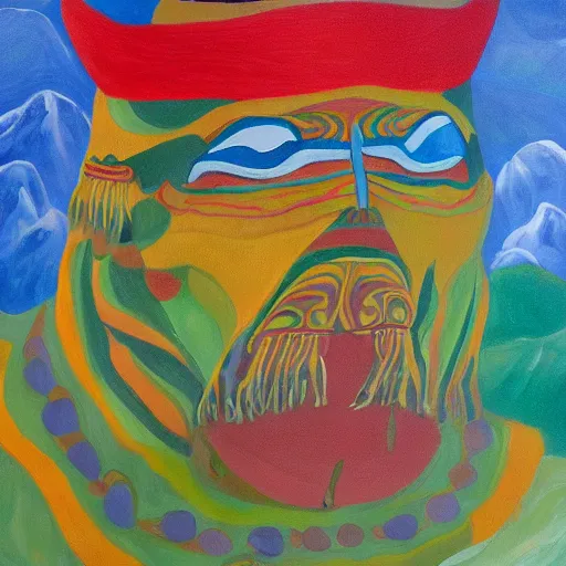 Image similar to a painting of trimeriquanjoradogwansnoksnigniptrygoniaportentiawalioantilado in falaiscoglieklippantilado