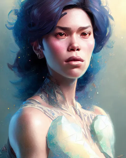 Image similar to steven universe character portrait, ultra realistic, concept art, intricate details, highly detailed by greg rutkowski, gaston bussiere, craig mullins, simon bisley