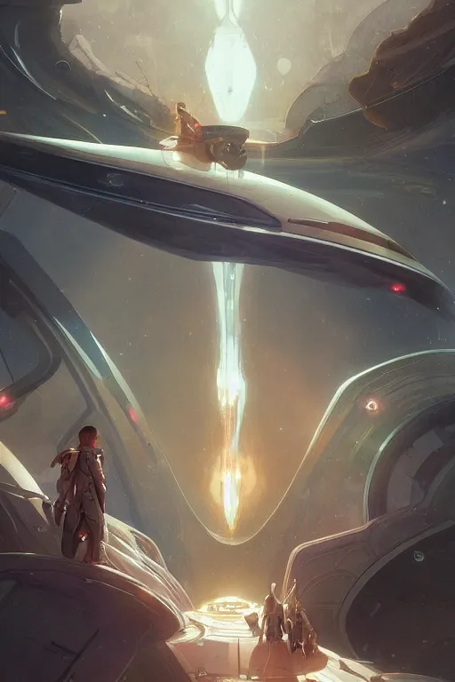 Image similar to the bridge of a spaceship, the crew watching the birth of a dead god in deep space, art by artgerm and greg rutkowski and alphonse mucha and Charlie Bowater Trending on artstation, artstationHD, artstationHQ, 4k, 8k