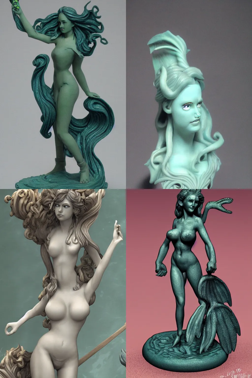 Prompt: a siren in the style of YanSculpts