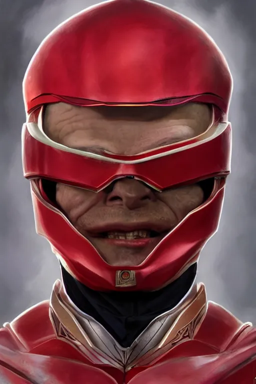 Image similar to portrait of stephen hawking as red ranger from power rangers, intricate, highly detailed, smooth, artstation, digital illustration by Ruan Jia and Mandy Jurgens and Artgerm and Wayne Barlowe and Greg Rutkowski and Zdislav Beksinski