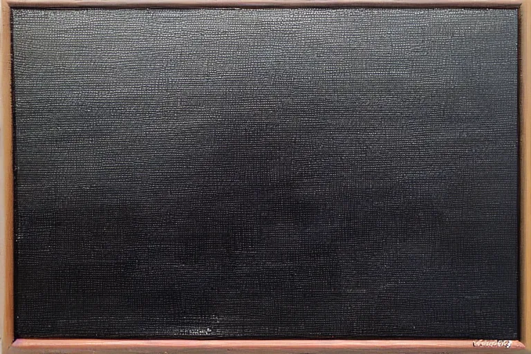 Image similar to oil painting, black square on canvas