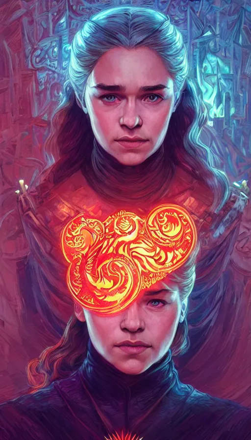 Image similar to game of thrones, neon, fibonacci, sweat drops, insane, intricate, highly detailed, digital painting, artstation, concept art, smooth, sharp focus, illustration, Unreal Engine 5, 8K, art by artgerm and greg rutkowski and alphonse mucha