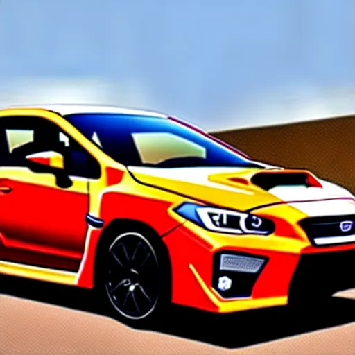 Image similar to a 2019 WRX made out of bacon