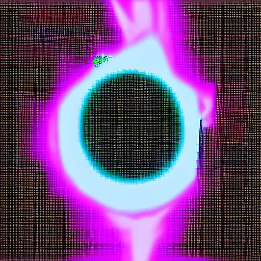 Prompt: a black hole as a final boss, SNES game, low contrast, melting pixels, weird lightning