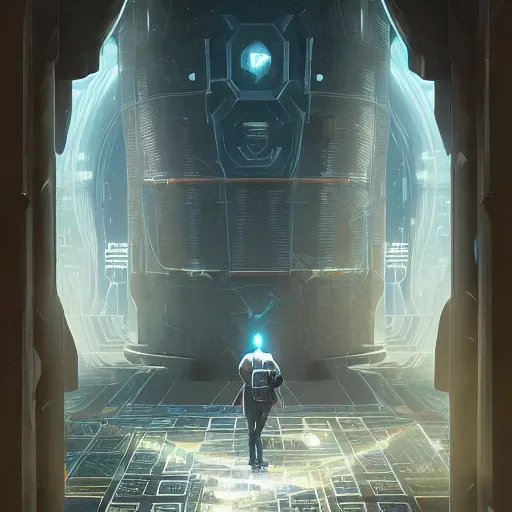 Image similar to an impenetrable vault, elegant digital illustration by greg rutkowski, cyberpunk, android netrunner