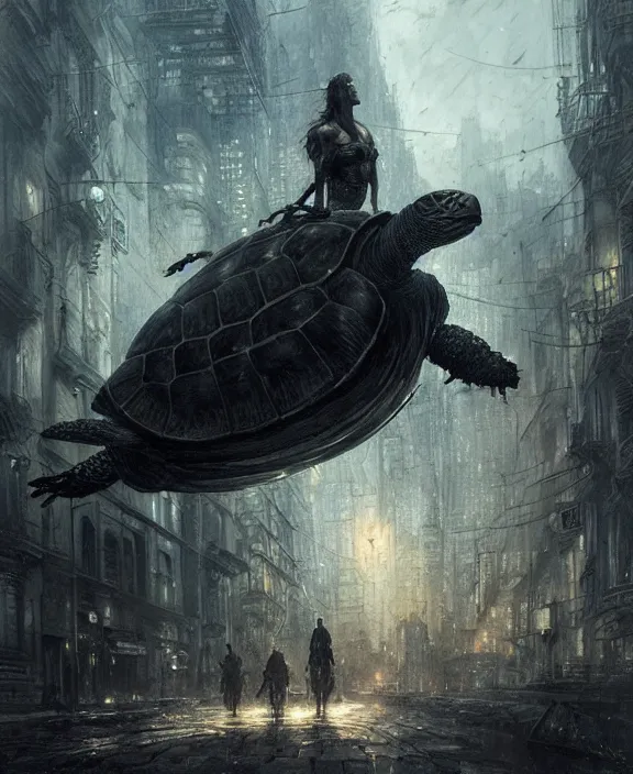 Prompt: city on a turtle. dark atmosphere. art by greg rutkowski and luis royo. highly detailed 8 k. intricate. lifelike. soft light. nikon d 8 5 0.