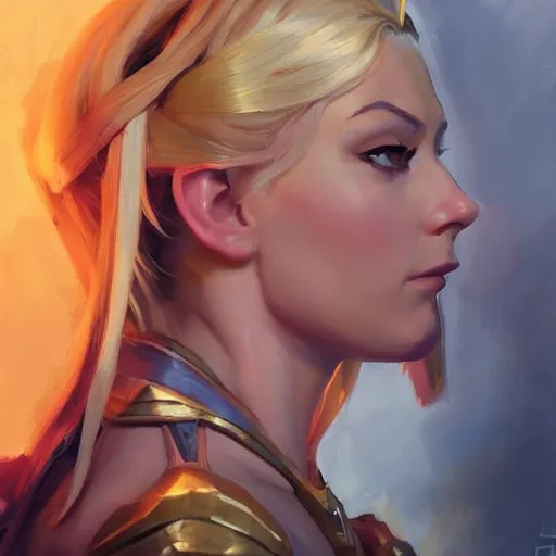 Prompt: greg manchess portrait painting of galadriel as overwatch character, medium shot, asymmetrical, profile picture, organic painting, sunny day, matte painting, bold shapes, hard edges, street art, trending on artstation, by huang guangjian and gil elvgren and sachin teng