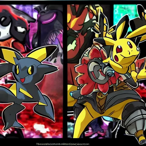 Image similar to pokemon, mortal kombat, borderlands style